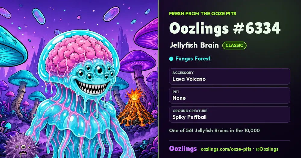 Oozlings #6334, a Classic Jellyfish Brain in Fungus Forest