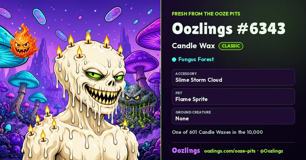 Oozlings #6343, a Classic Candle Wax in Fungus Forest