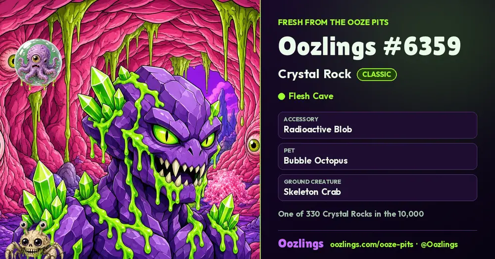 Oozlings #6359, a Classic Crystal Rock in Flesh Cave