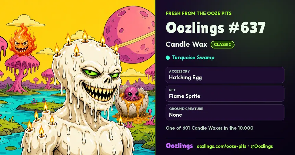 Oozlings #637, a Classic Candle Wax in Turquoise Swamp