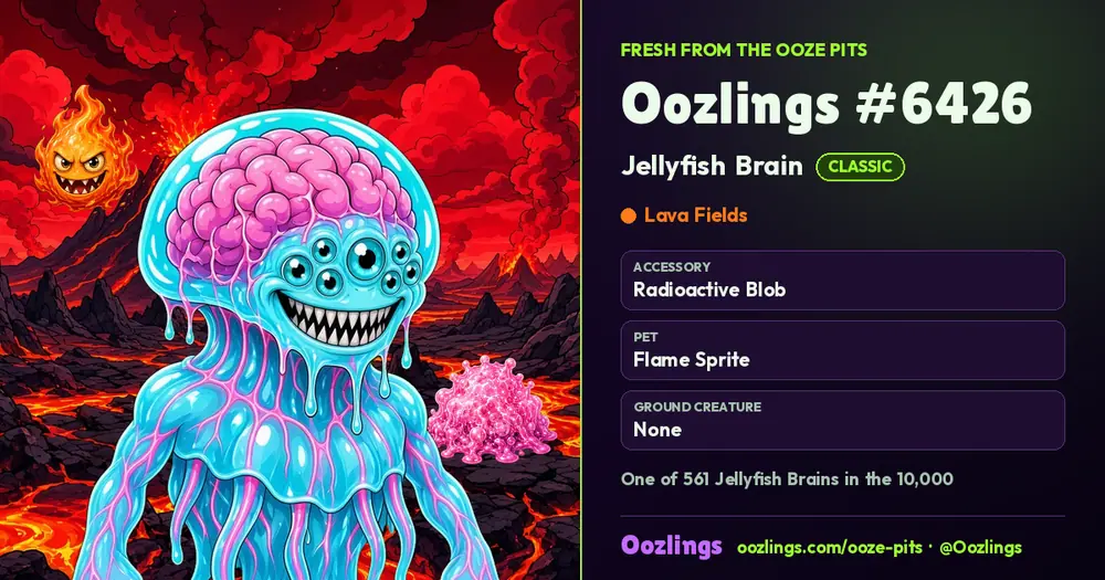 Oozlings #6426, a Classic Jellyfish Brain in Lava Fields