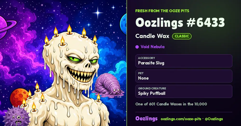 Oozlings #6433, a Classic Candle Wax in Void Nebula