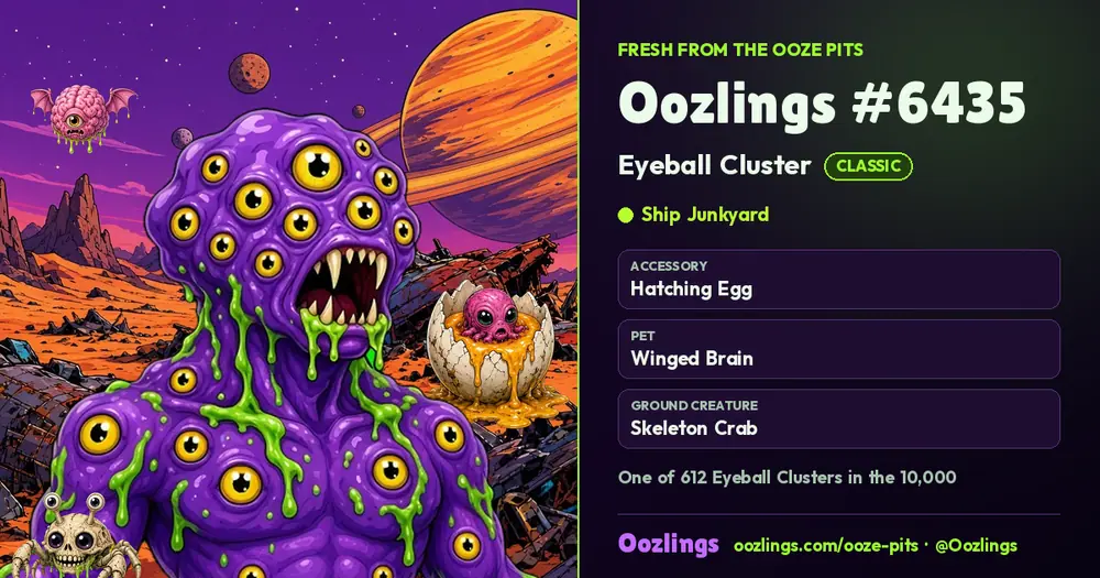 Oozlings #6435, a Classic Eyeball Cluster in Ship Junkyard