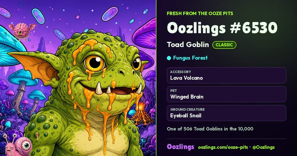 Oozlings #6530, a Classic Toad Goblin in Fungus Forest