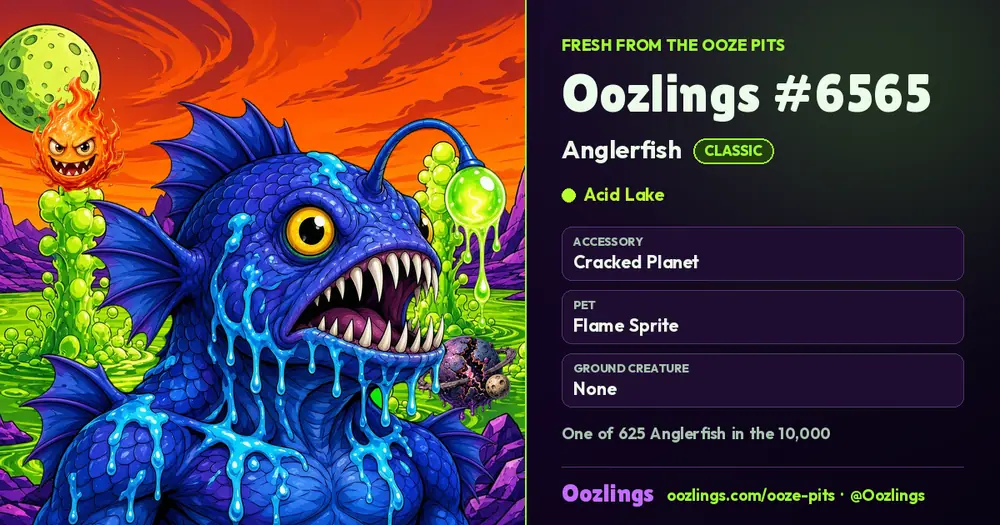 Oozlings #6565, a Classic Anglerfish in Acid Lake