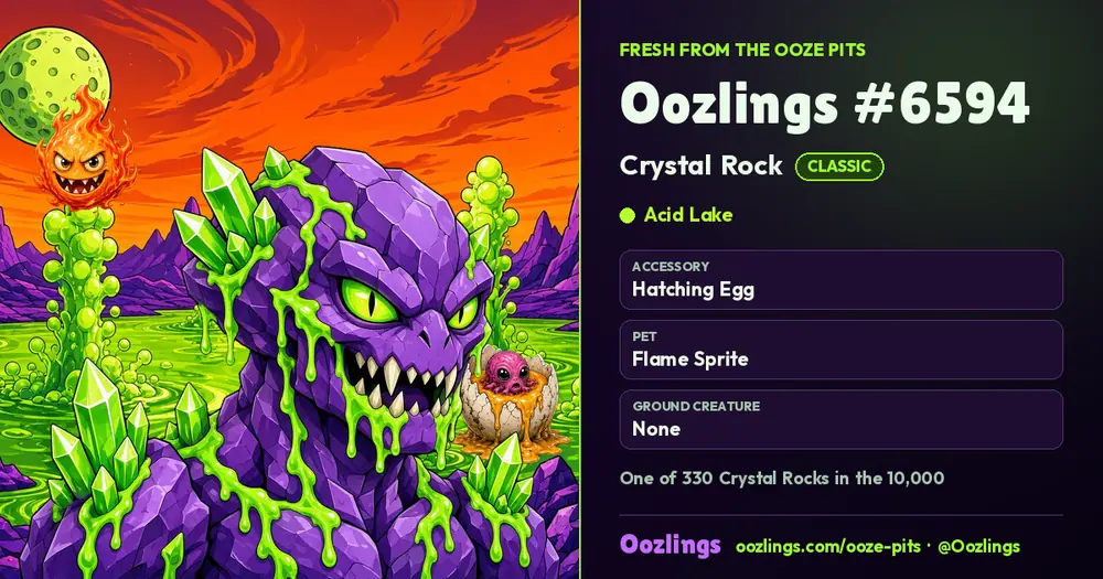 Oozlings #6594, a Classic Crystal Rock in Acid Lake