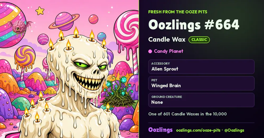Oozlings #664, a Classic Candle Wax in Candy Planet