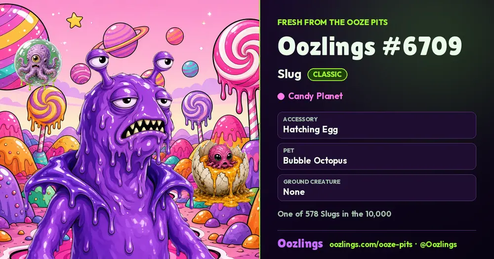 Oozlings #6709, a Classic Slug in Candy Planet
