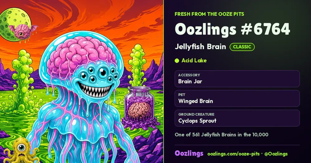 Oozlings #6764, a Classic Jellyfish Brain in Acid Lake