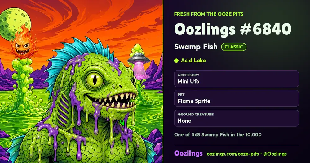 Oozlings #6840, a Classic Swamp Fish in Acid Lake