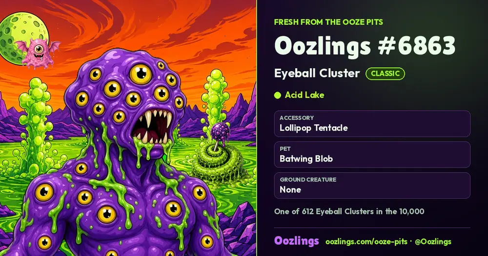 Oozlings #6863, a Classic Eyeball Cluster in Acid Lake