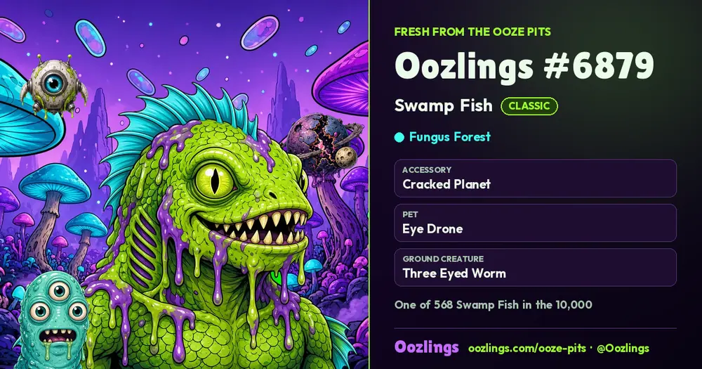 Oozlings #6879, a Classic Swamp Fish in Fungus Forest