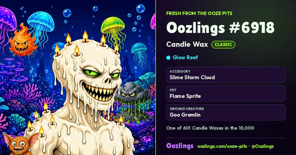 Oozlings #6918, a Classic Candle Wax in Glow Reef