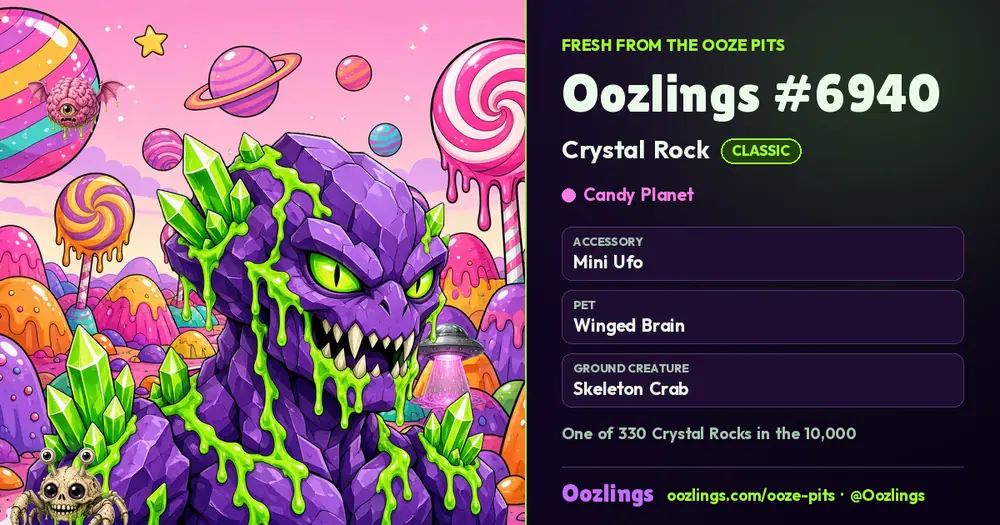 Oozlings #6940, a Classic Crystal Rock in Candy Planet