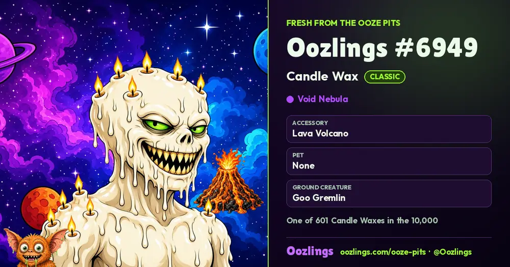 Oozlings #6949, a Classic Candle Wax in Void Nebula