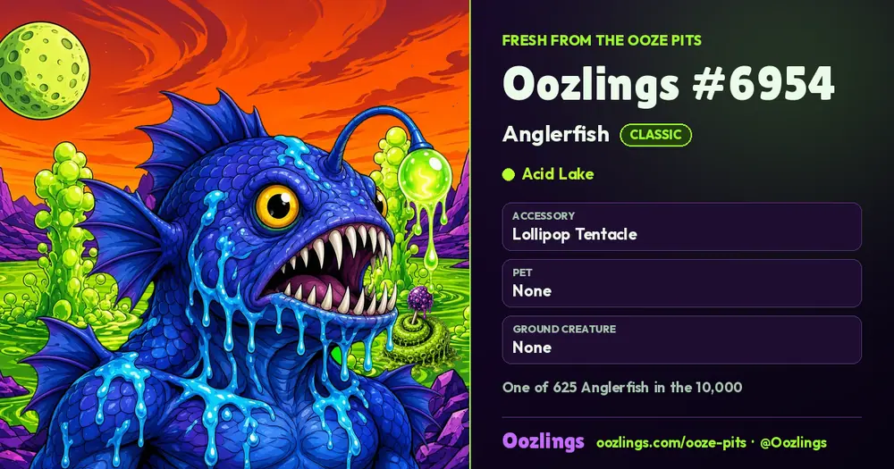 Oozlings #6954, a Classic Anglerfish in Acid Lake