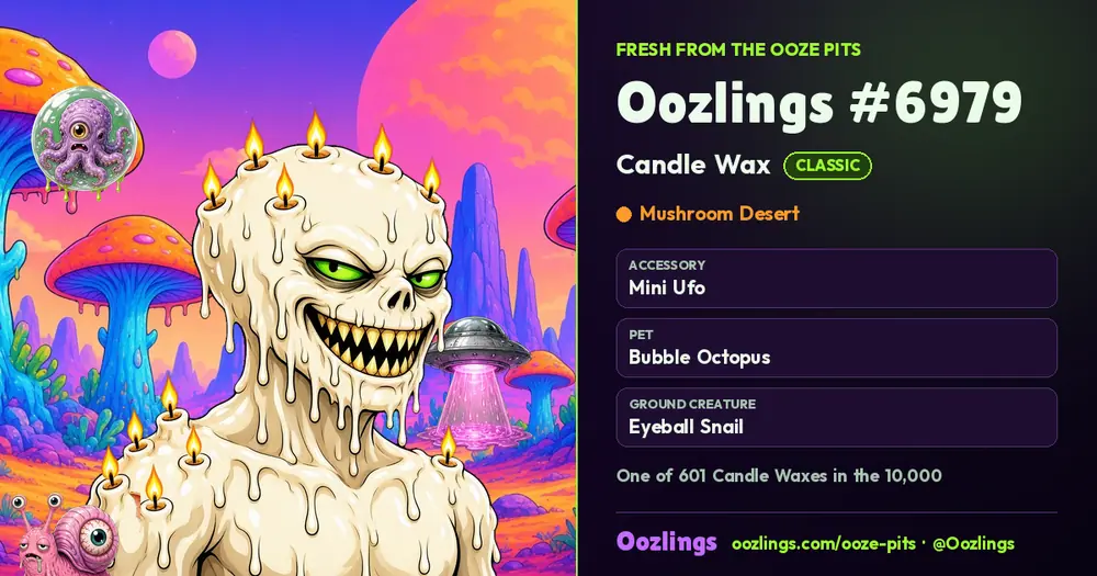 Oozlings #6979, a Classic Candle Wax in Mushroom Desert