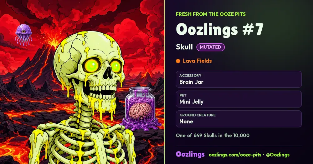 Oozlings #7, a Mutated Skull in Lava Fields