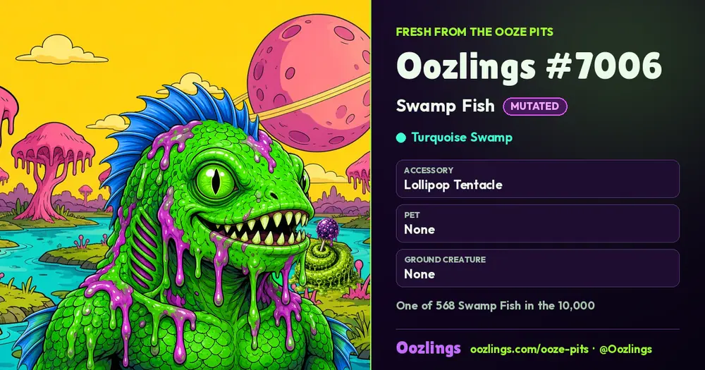 Oozlings #7006, a Mutated Swamp Fish in Turquoise Swamp