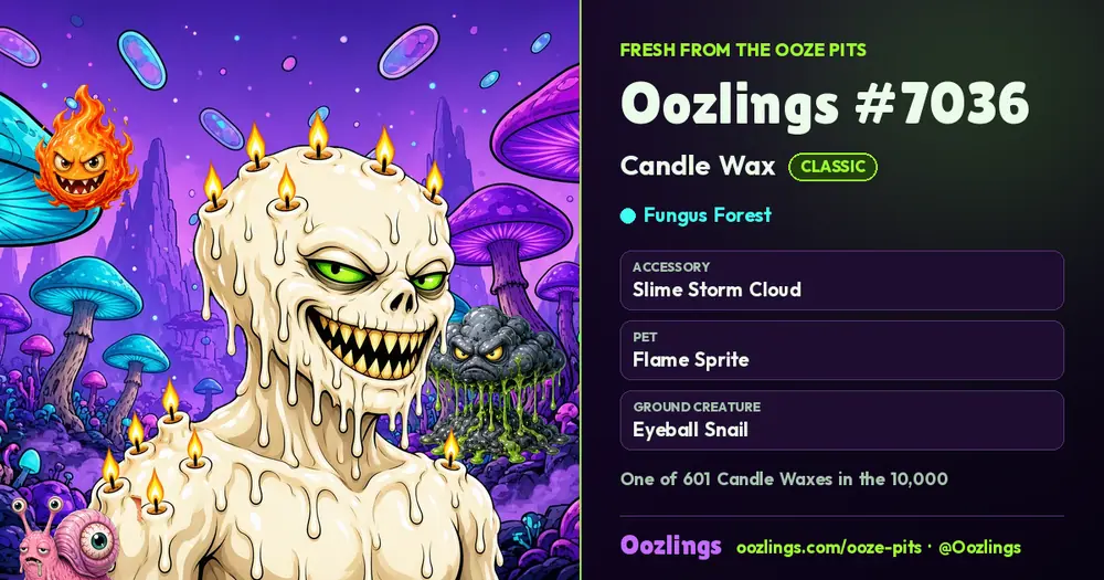 Oozlings #7036, a Classic Candle Wax in Fungus Forest