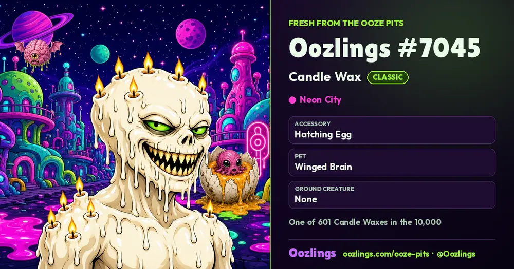 Oozlings #7045, a Classic Candle Wax in Neon City