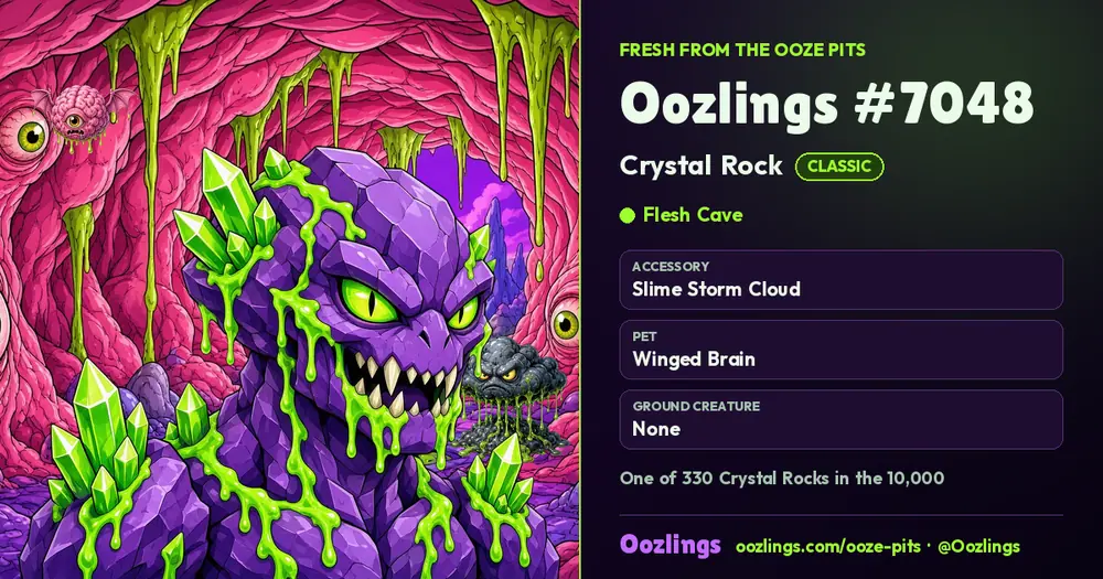 Oozlings #7048, a Classic Crystal Rock in Flesh Cave