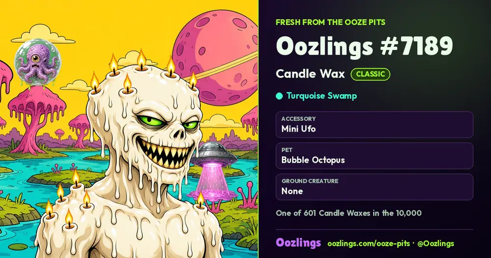Oozlings #7189, a Classic Candle Wax in Turquoise Swamp