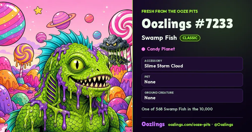 Oozlings #7233, a Classic Swamp Fish in Candy Planet
