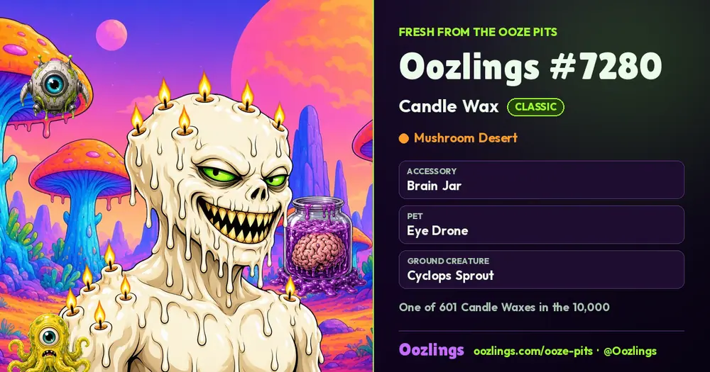 Oozlings #7280, a Classic Candle Wax in Mushroom Desert