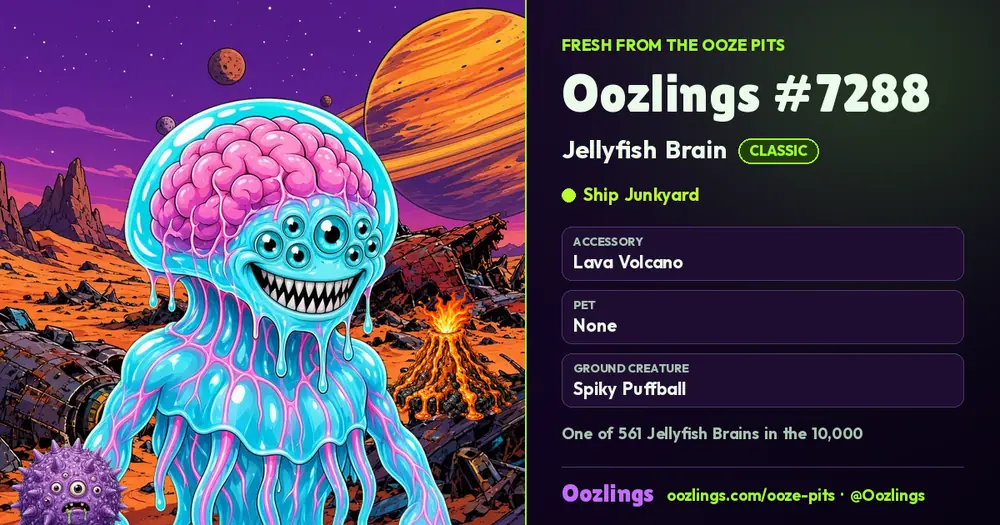 Oozlings #7288, a Classic Jellyfish Brain in Ship Junkyard