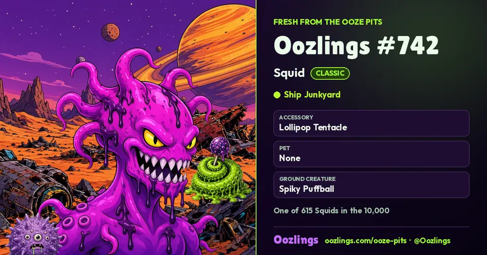 Oozlings #742, a Classic Squid in Ship Junkyard