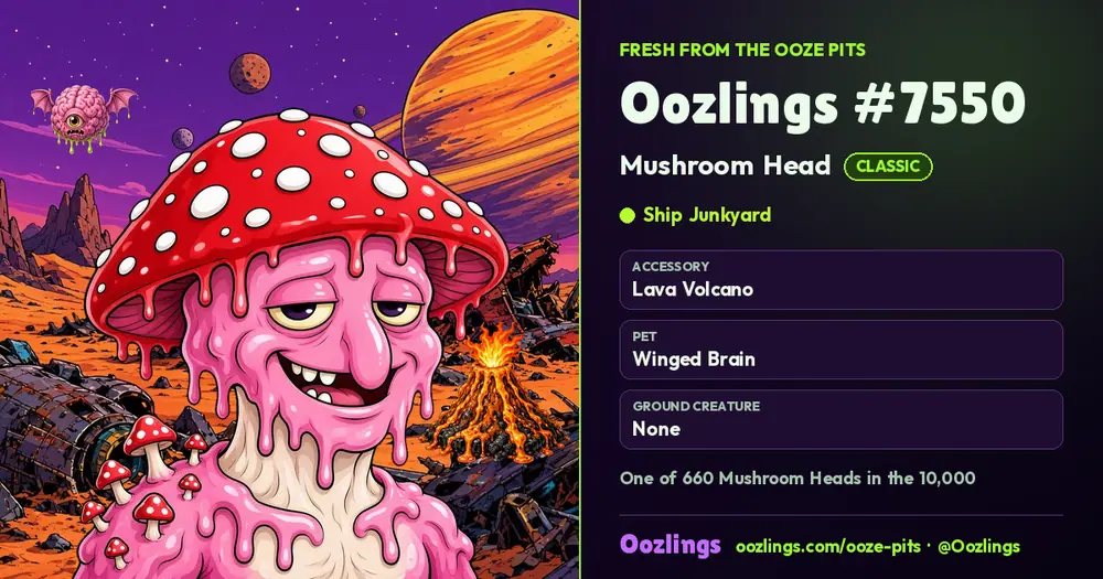 Oozlings #7550, a Classic Mushroom Head in Ship Junkyard