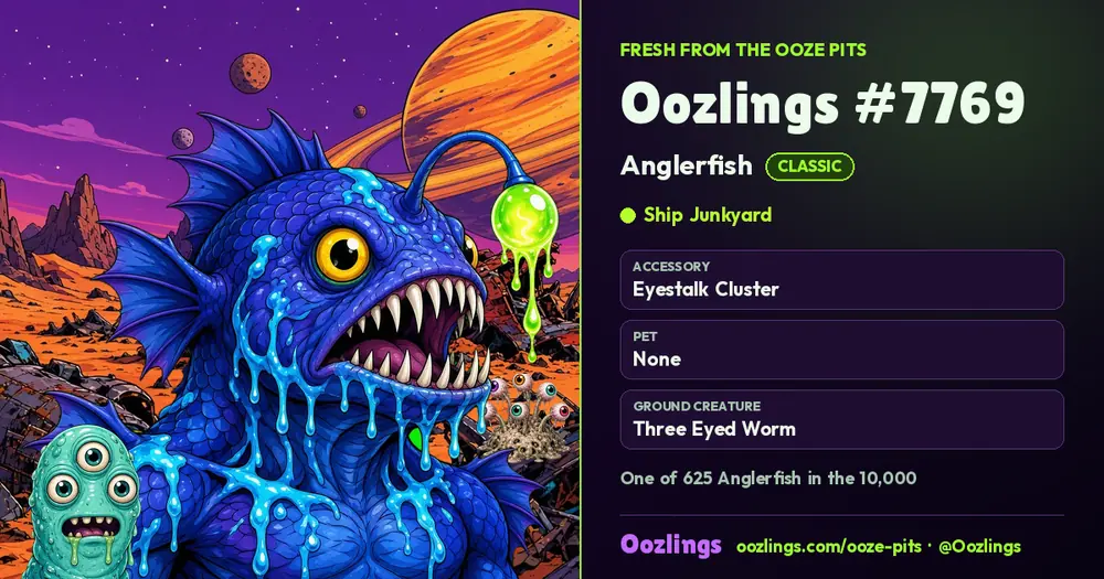 Oozlings #7769, a Classic Anglerfish in Ship Junkyard