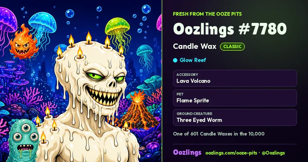 Oozlings #7780, a Classic Candle Wax in Glow Reef