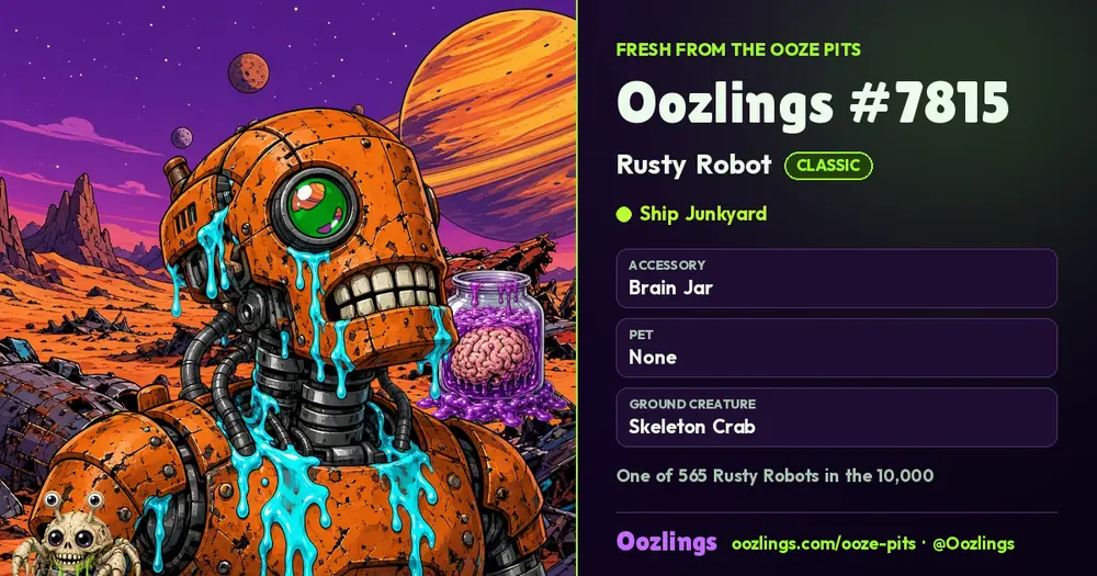 Oozlings #7815, a Classic Rusty Robot in Ship Junkyard
