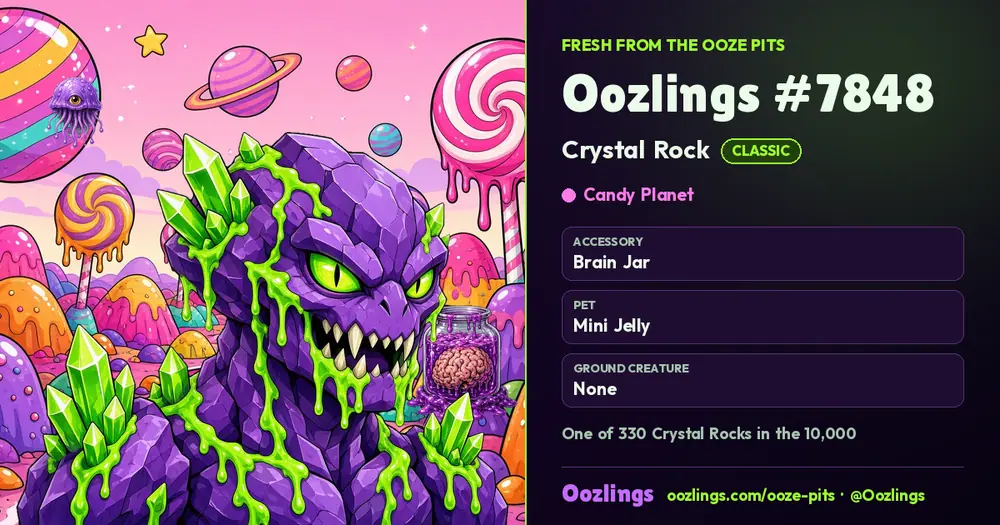 Oozlings #7848, a Classic Crystal Rock in Candy Planet