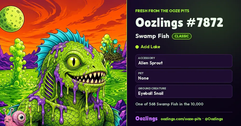 Oozlings #7872, a Classic Swamp Fish in Acid Lake