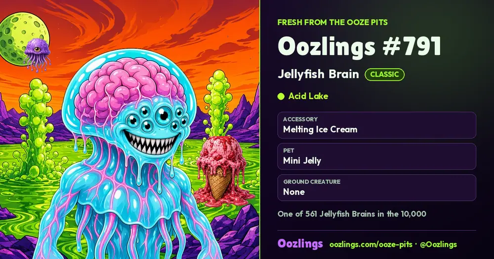 Oozlings #791, a Classic Jellyfish Brain in Acid Lake