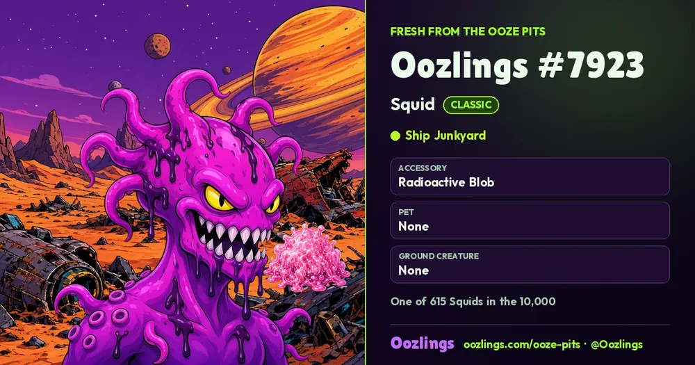 Oozlings #7923, a Classic Squid in Ship Junkyard