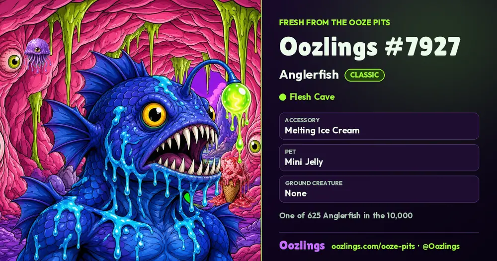 Oozlings #7927, a Classic Anglerfish in Flesh Cave