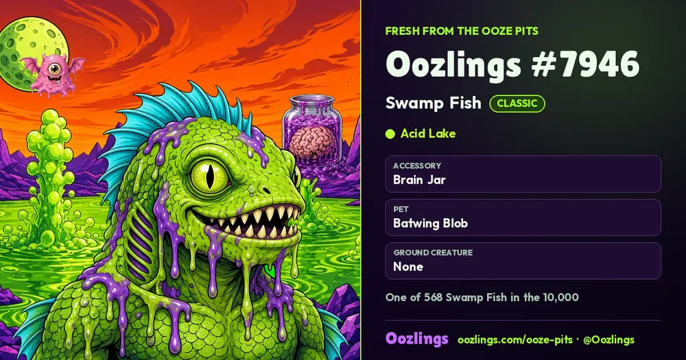 Oozlings #7946, a Classic Swamp Fish in Acid Lake