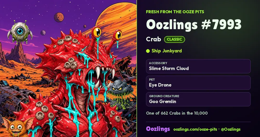 Oozlings #7993, a Classic Crab in Ship Junkyard