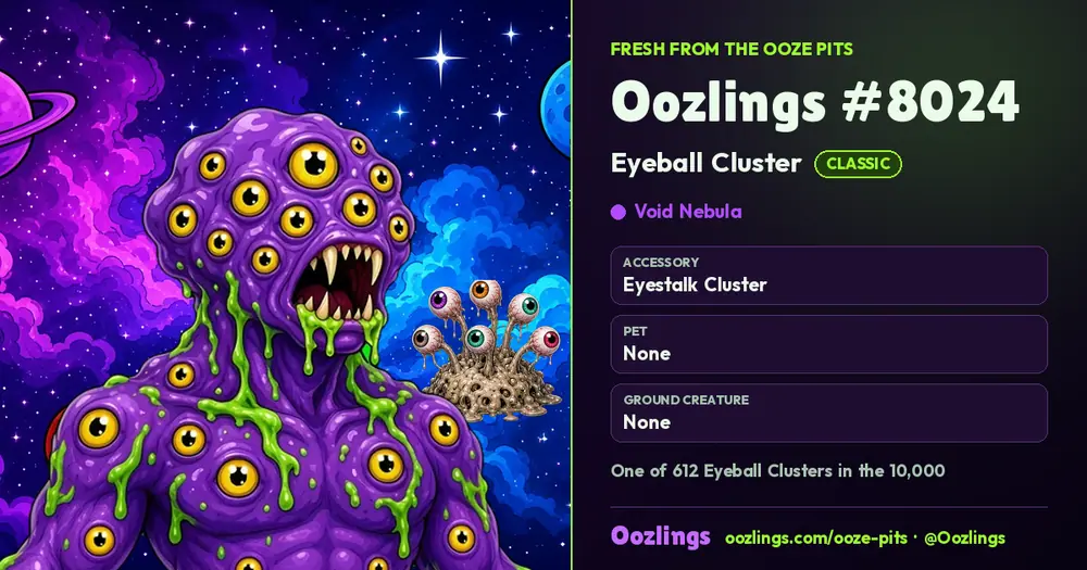 Oozlings #8024, a Classic Eyeball Cluster in Void Nebula