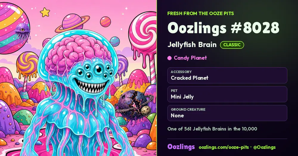 Oozlings #8028, a Classic Jellyfish Brain in Candy Planet
