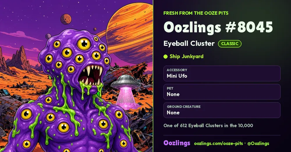Oozlings #8045, a Classic Eyeball Cluster in Ship Junkyard