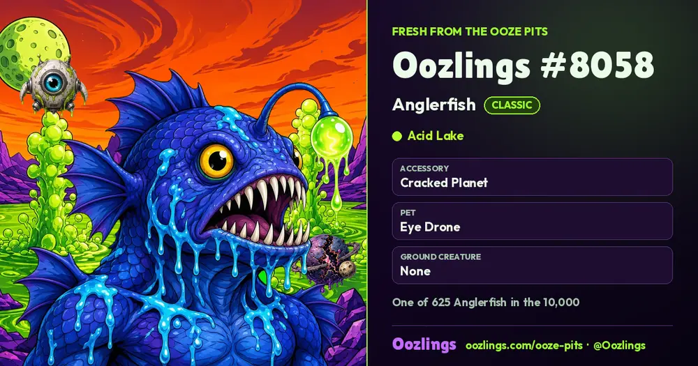 Oozlings #8058, a Classic Anglerfish in Acid Lake