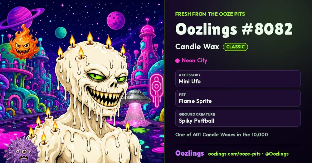 Oozlings #8082, a Classic Candle Wax in Neon City