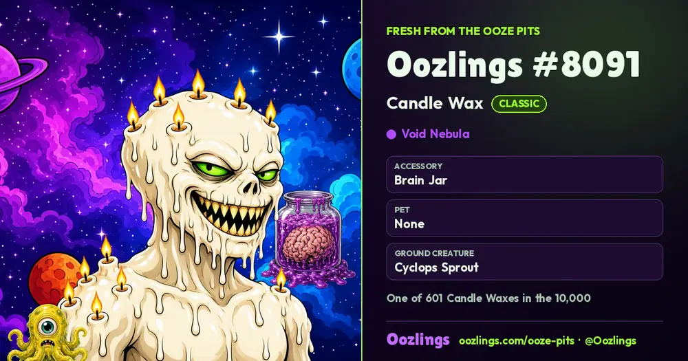 Oozlings #8091, a Classic Candle Wax in Void Nebula