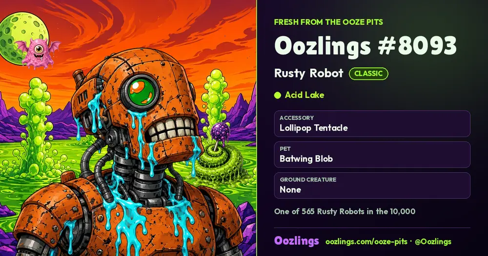 Oozlings #8093, a Classic Rusty Robot in Acid Lake