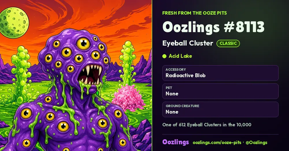 Oozlings #8113, a Classic Eyeball Cluster in Acid Lake